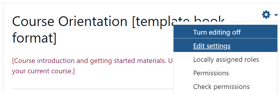 Gear icon menu showing Edit Settings highlighted