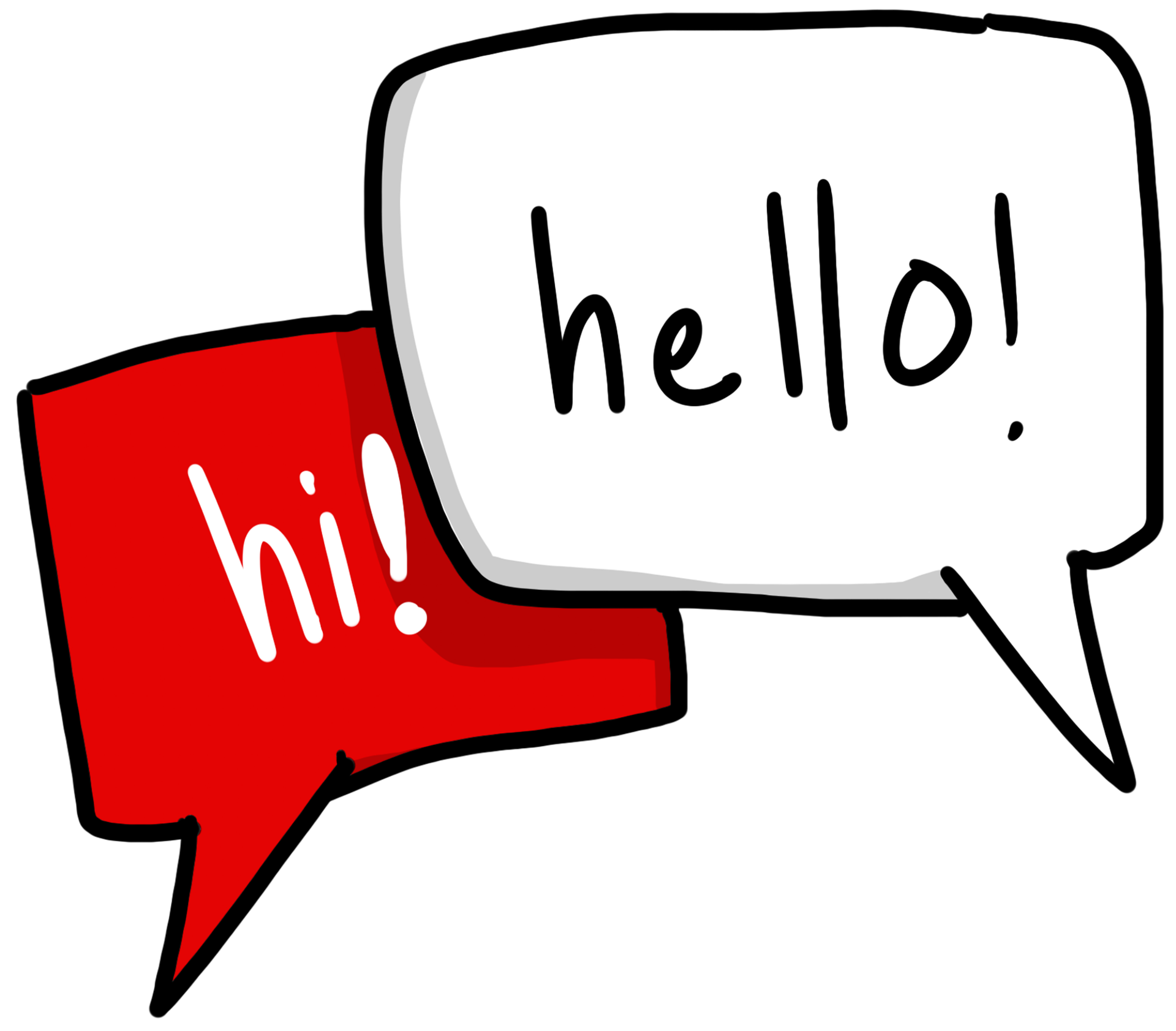 Image that says "Hi! Hello!"
Pixabay License
Free for commercial use
No attribution required