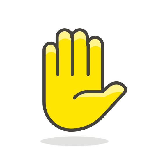 illustration of a raised emoji hand